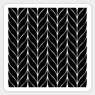 Black And White Leaf Pattern Sticker